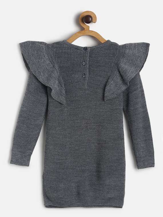grey solid frock - 19946779 -  Standard Image - 1