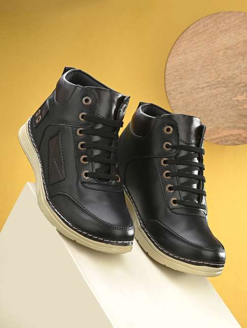 black synthetic lace up sneaker - 19946982 - Standard Image - 0