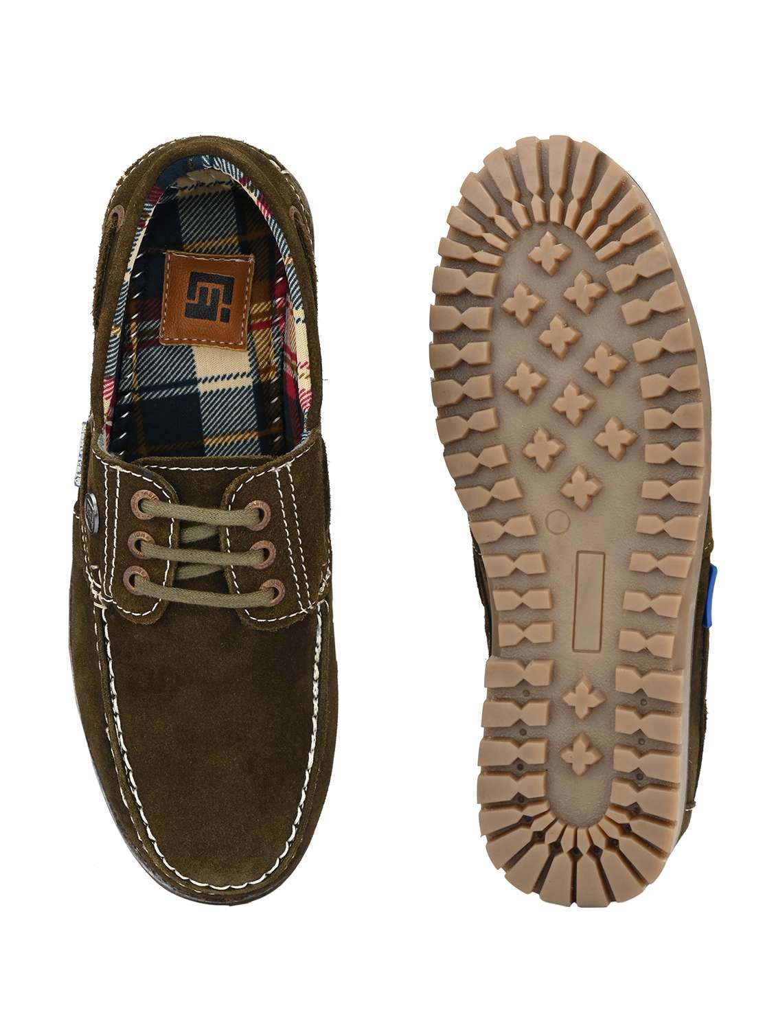 brown leather lace up boatshoes - 19946988 -  Standard Image - 4