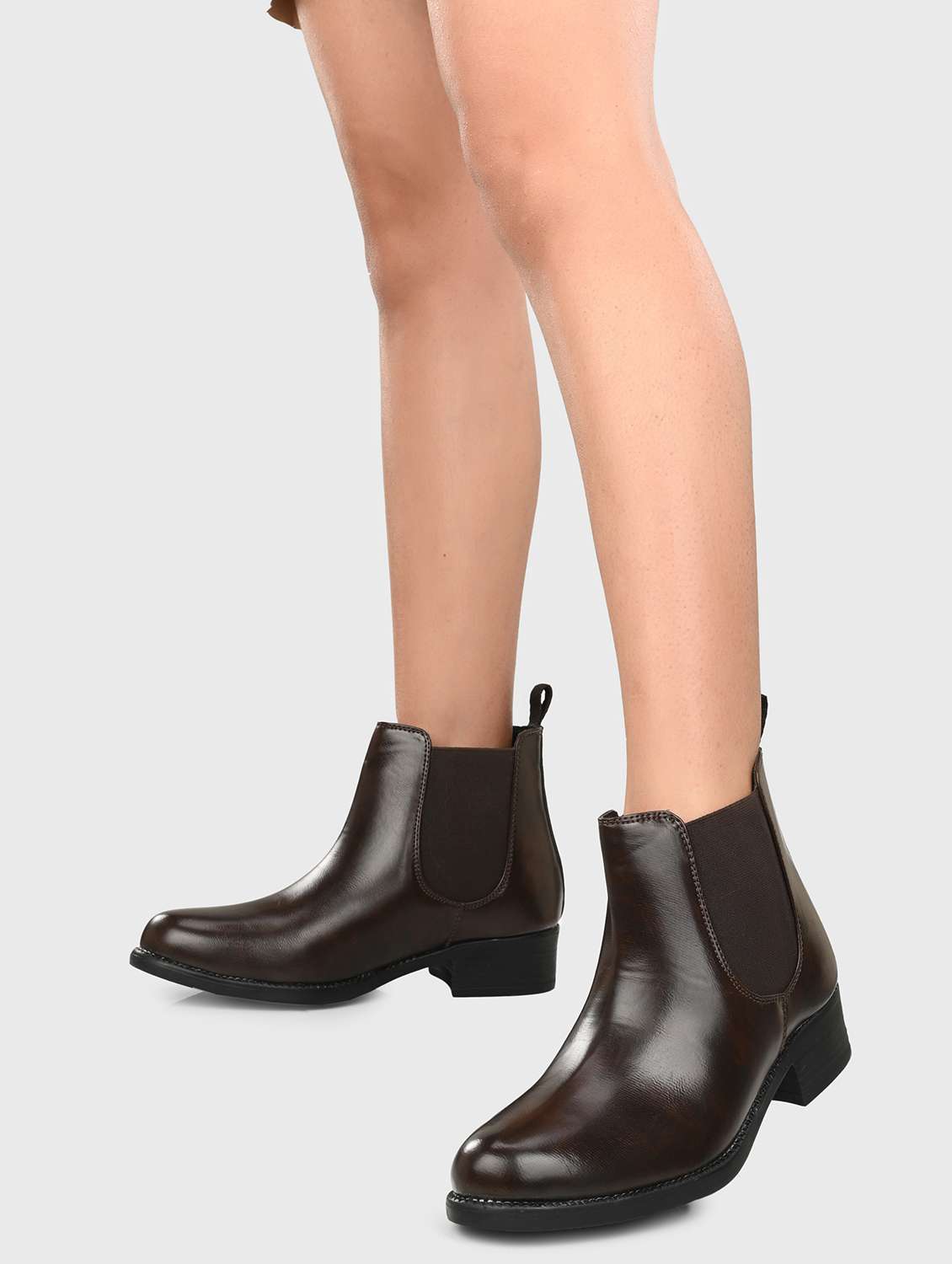 brown synthetic hightops boots - 19947024 -  Standard Image - 1