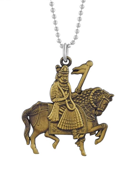 chattrapati shivaji maharaj brass pendant - 19947136 - Standard Image - 1