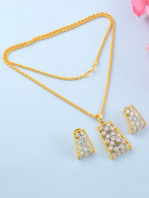 stone studded pendent set - 19947150 -  Standard Image - 0