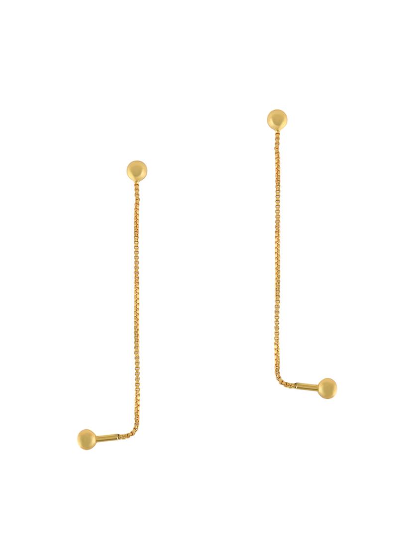 yellow gold plated brass drop earring - 19947158 - Standard Image - 1