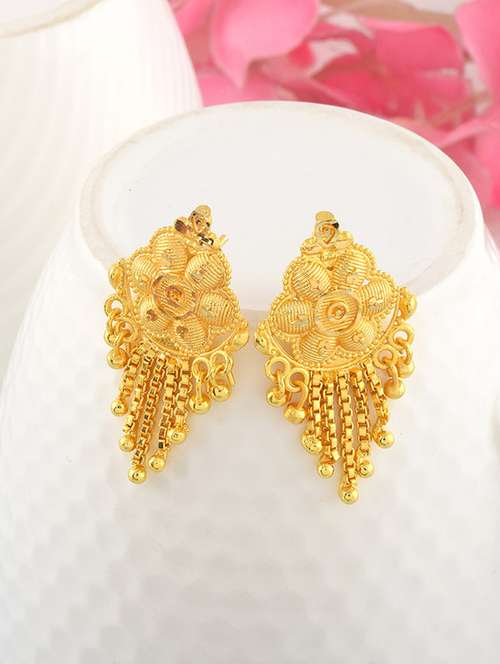 yellow goldplated brass balli earring - 19947161 - Standard Image - 0
