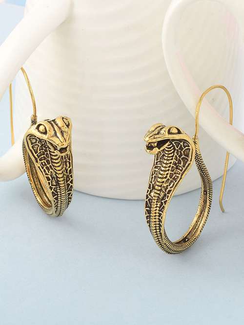 yellow brass hoop snake earring - 19947162 -  Standard Image - 0