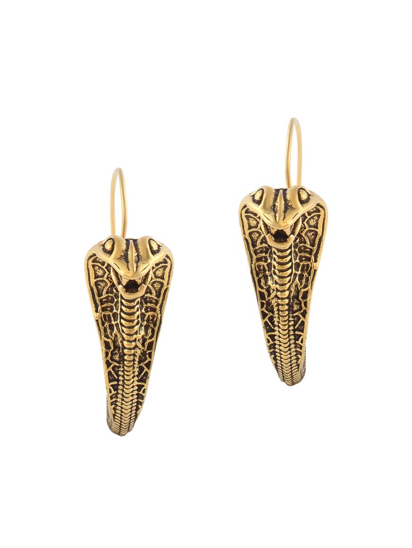 yellow brass hoop snake earring - 19947162 -  Standard Image - 1