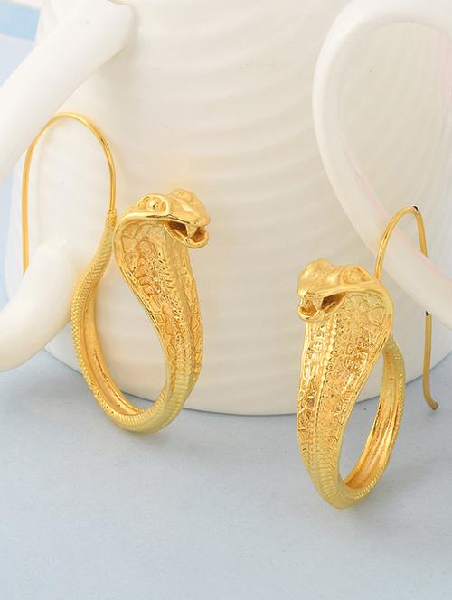 yellow brass hoop snake earring - 19947163 -  Standard Image - 0