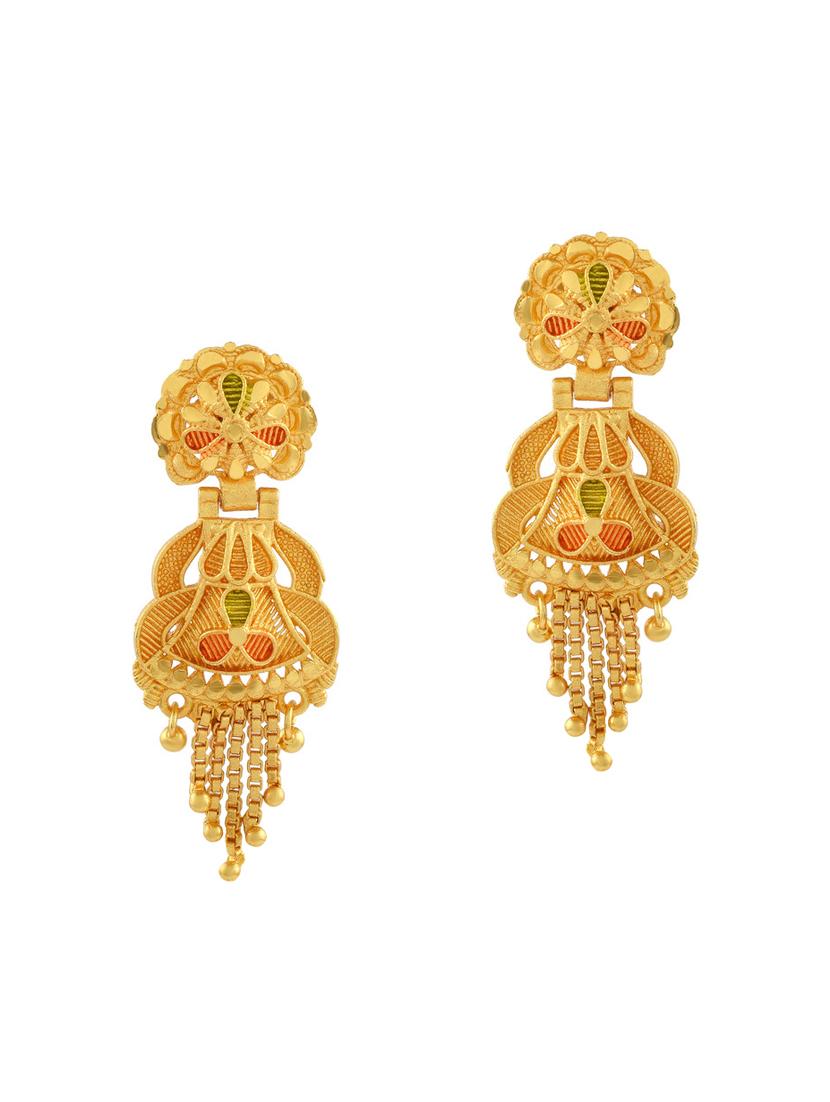 yellow goldplated brass balli earring - 19947168 - Standard Image - 1
