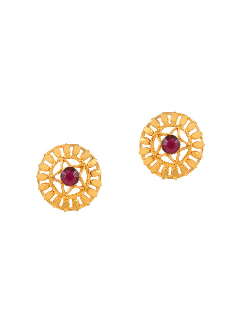 yellow goldplated brass studs earring - 19947169 -  Standard Image - 1