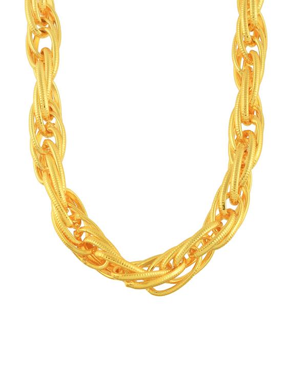 gold plated yellow brass unisex choker necklace - 19947179 -  Standard Image - 1