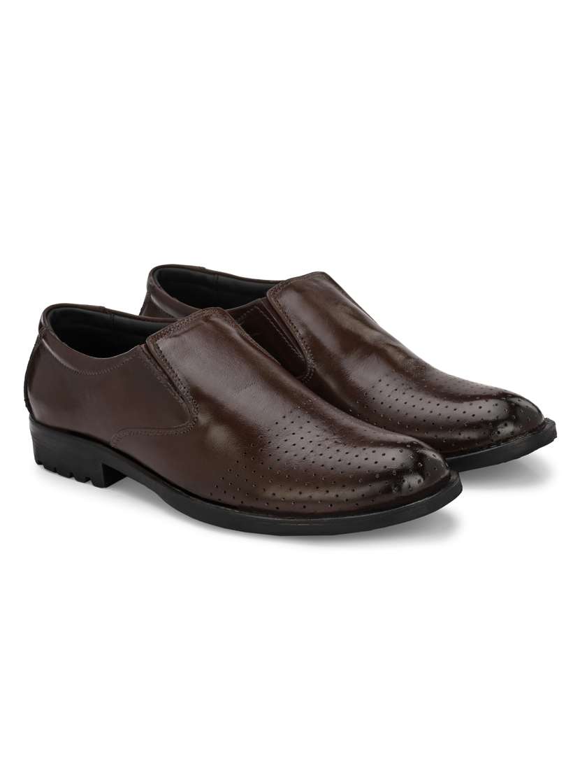 mens brown solid slip on - 19947281 - Standard Image - 1