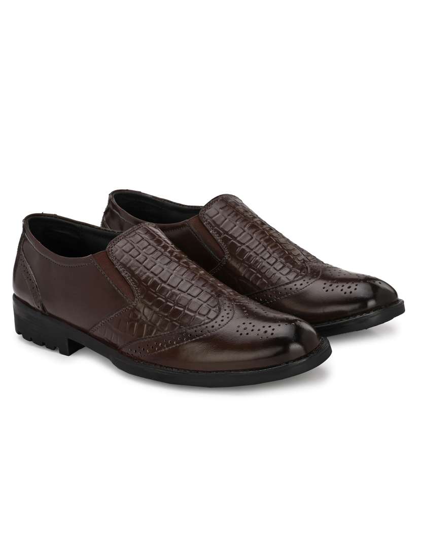 mens brown textured slip on  - 19947284 -  Standard Image - 1