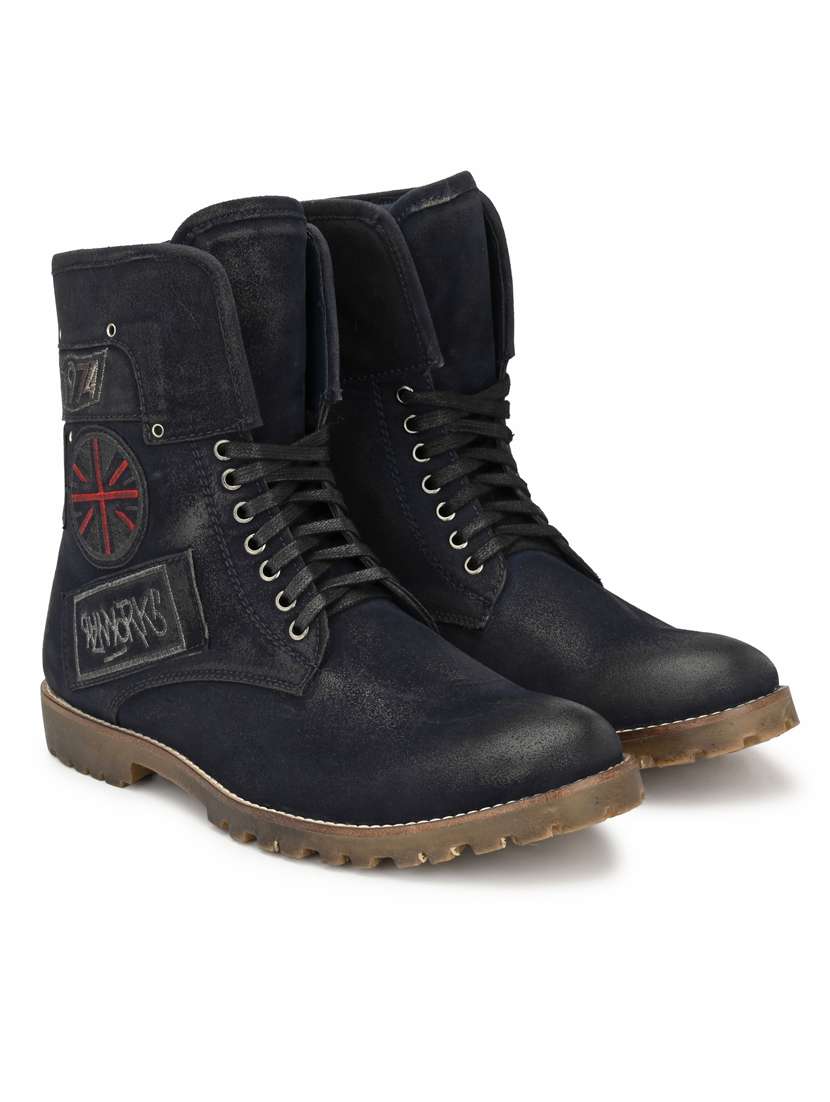 blue synthetic high tops boots - 19947307 -  Standard Image - 1