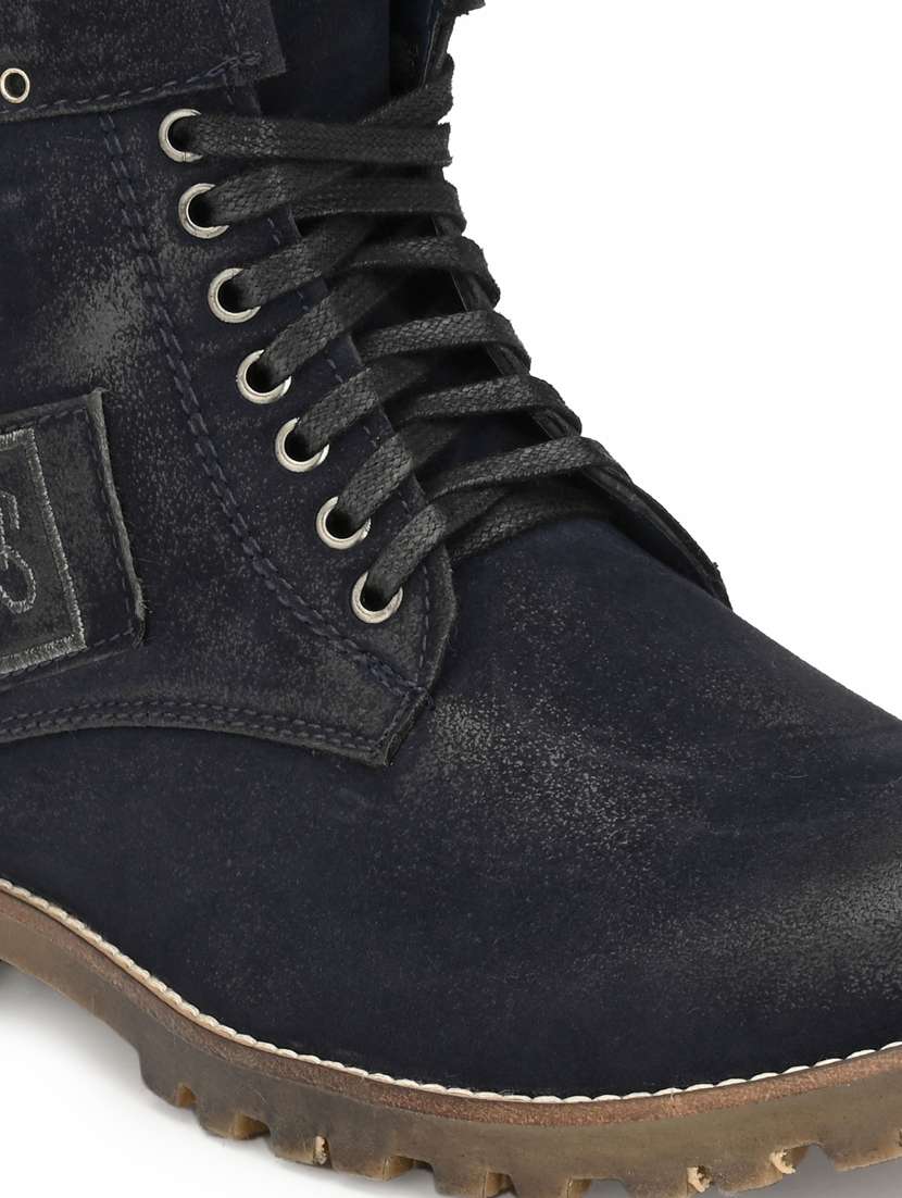 blue synthetic high tops boots - 19947307 -  Standard Image - 4