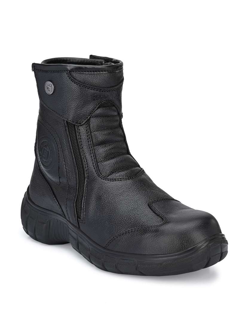 black leather hiking  boots