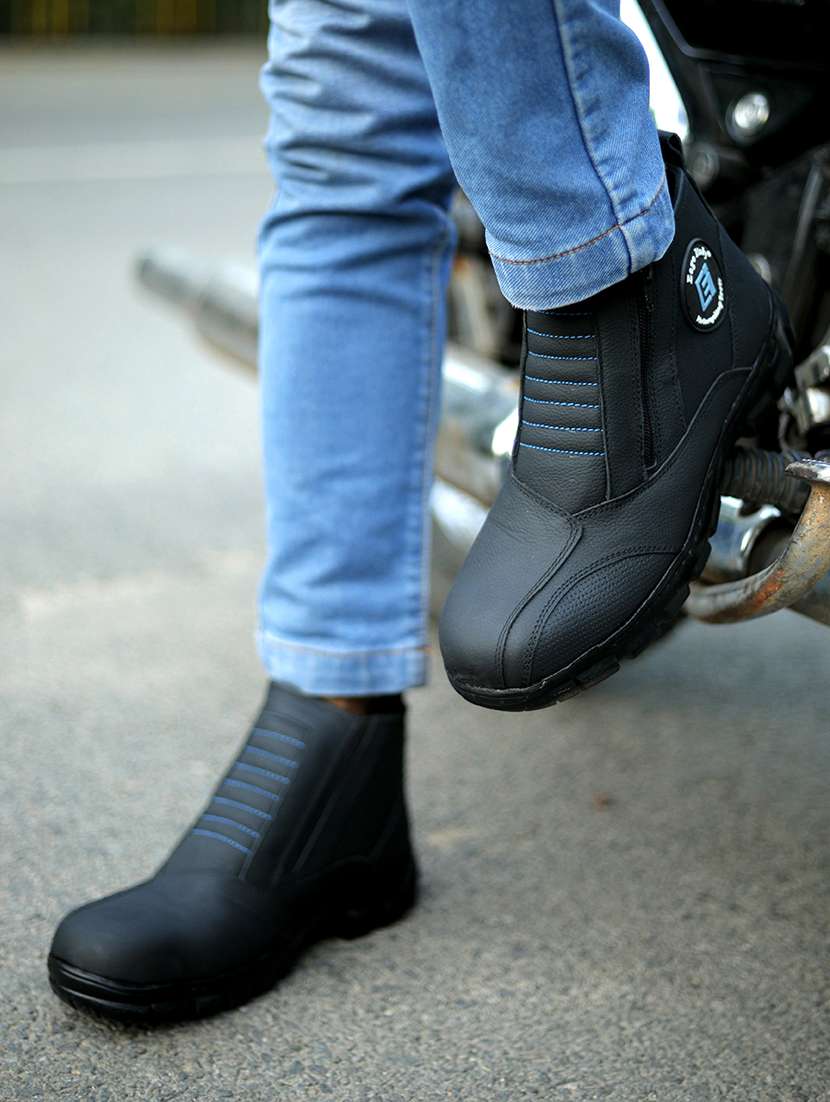 black leather slip on boots - 19947329 -  Standard Image - 1