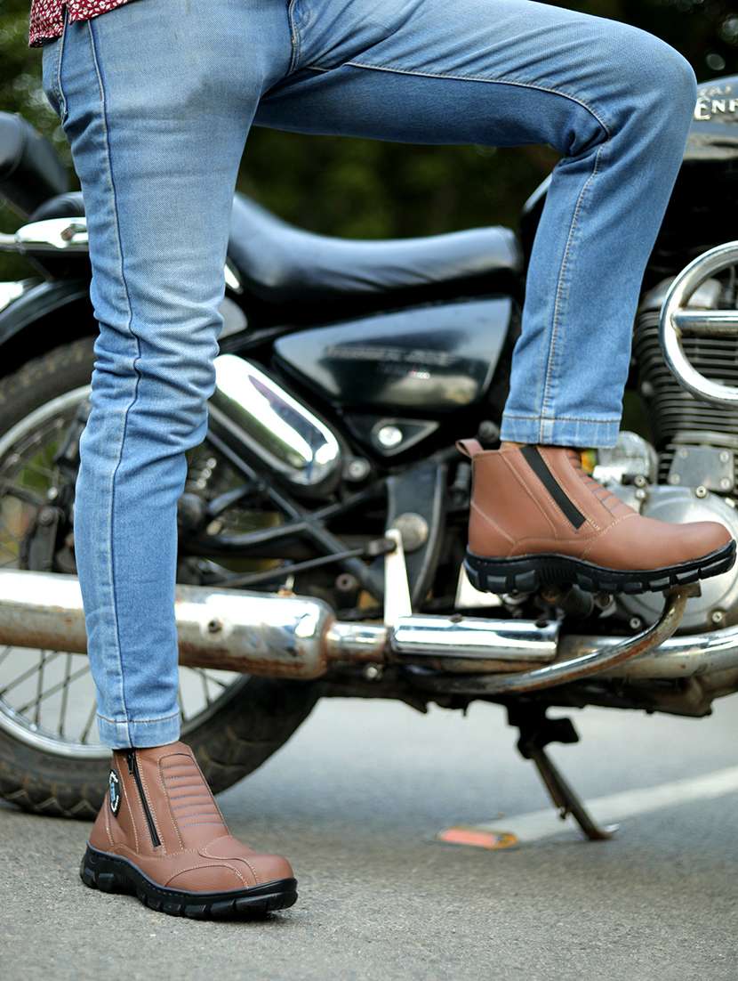 tan leather slip on boots - 19947331 -  Standard Image - 1
