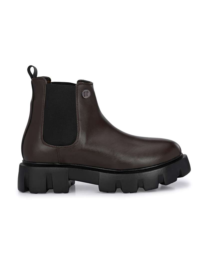 brown synthetic slip on boots - 19947349 - Standard Image - 4
