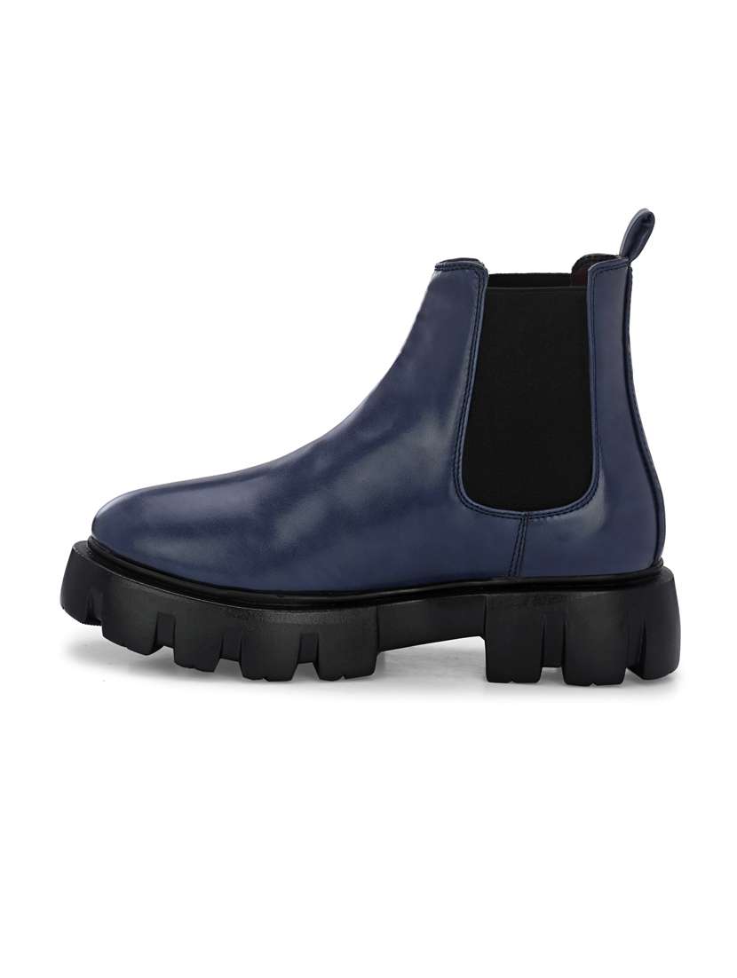 blue synthetic slip on boots - 19947351 -  Standard Image - 4