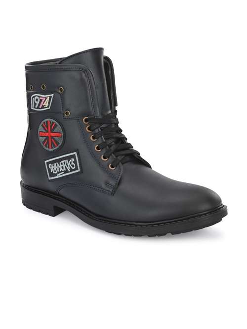 blue synthetic high tops boots - 19947368 -  Standard Image - 0