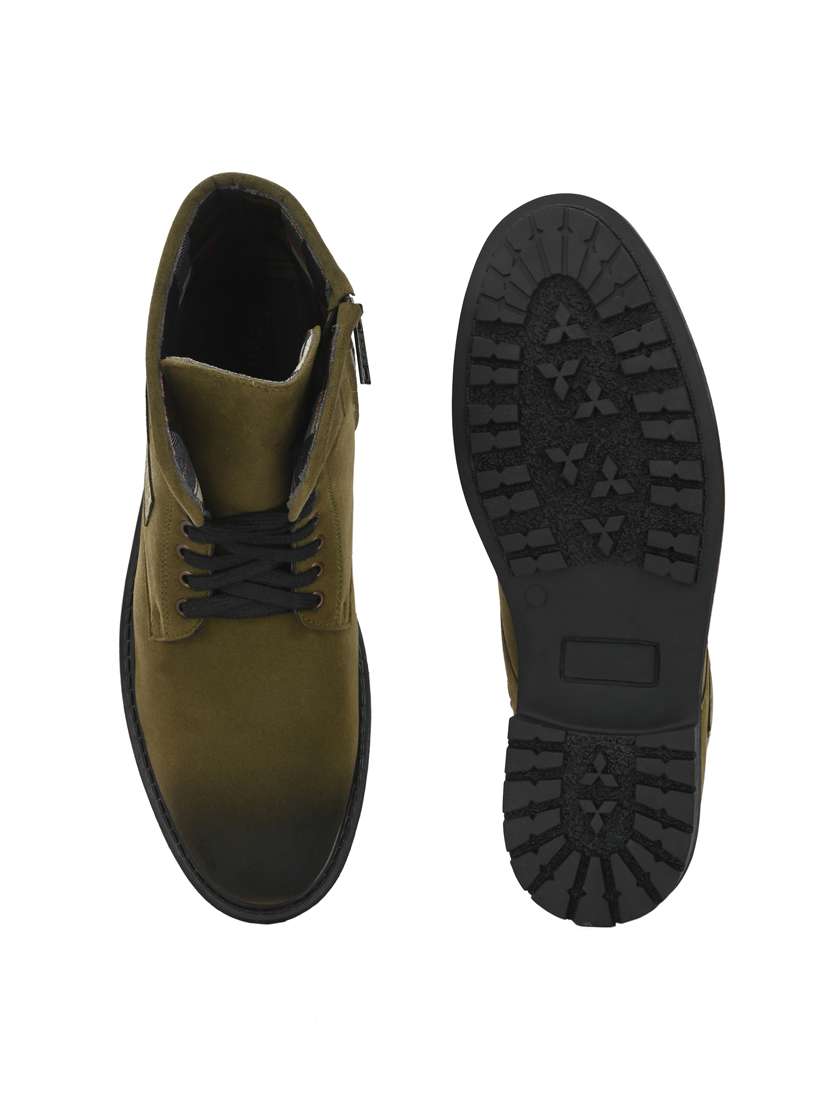 green synthetic high tops boots - 19947369 - Standard Image - 4
