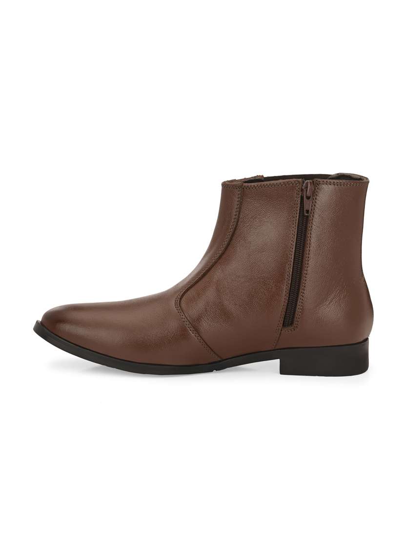 brown leather high ankle boots - 19947378 -  Standard Image - 1
