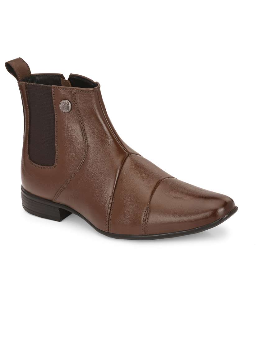 brown leather high ankle boots - 19947381 -  Zoom Image - 0