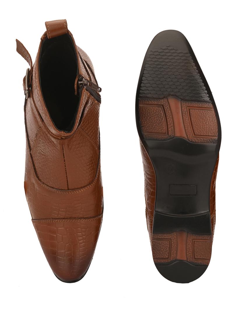 tan leather high ankle boots - 19947385 - Standard Image - 4