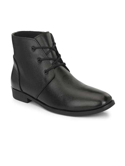 black leather lace up boot - 19947386 -  Standard Image - 0