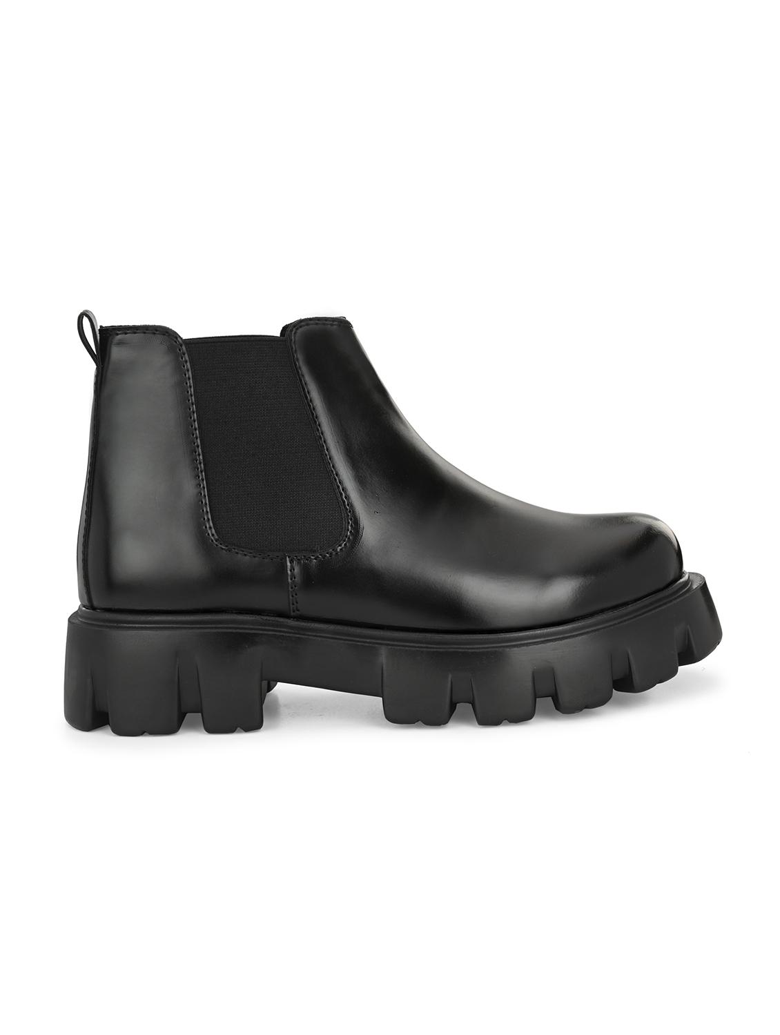 black synthetic slip on boot - 19947389 - Standard Image - 1