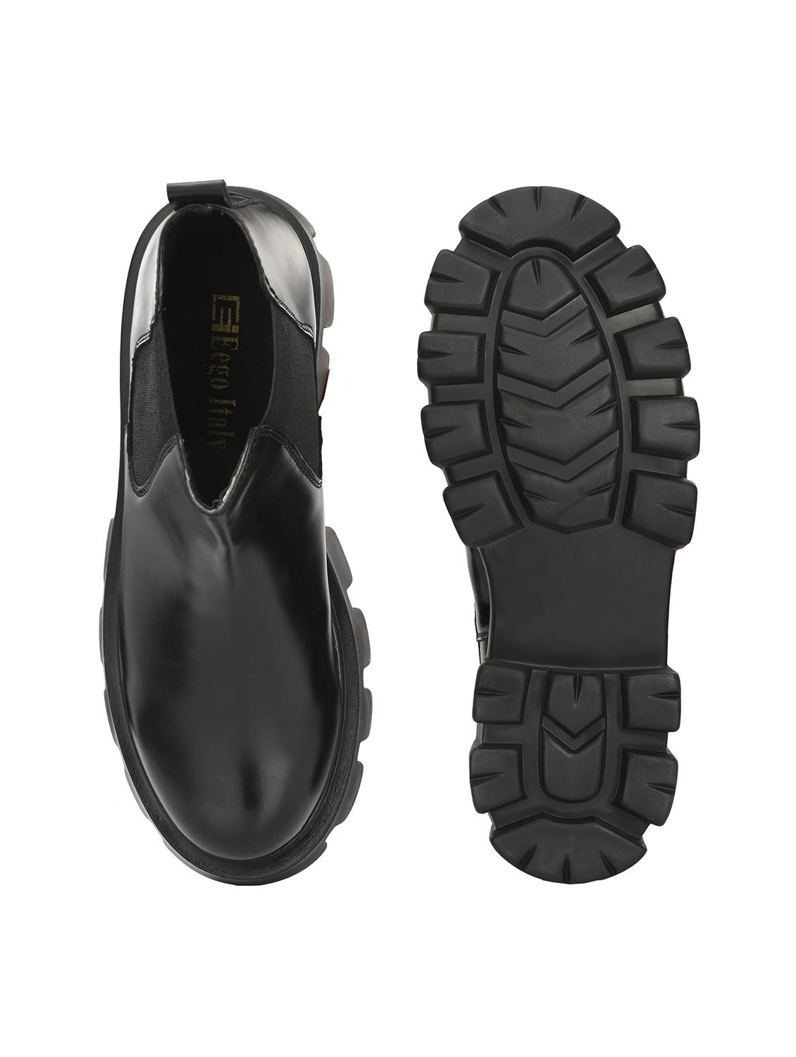 black synthetic slip on boot - 19947389 - Standard Image - 4