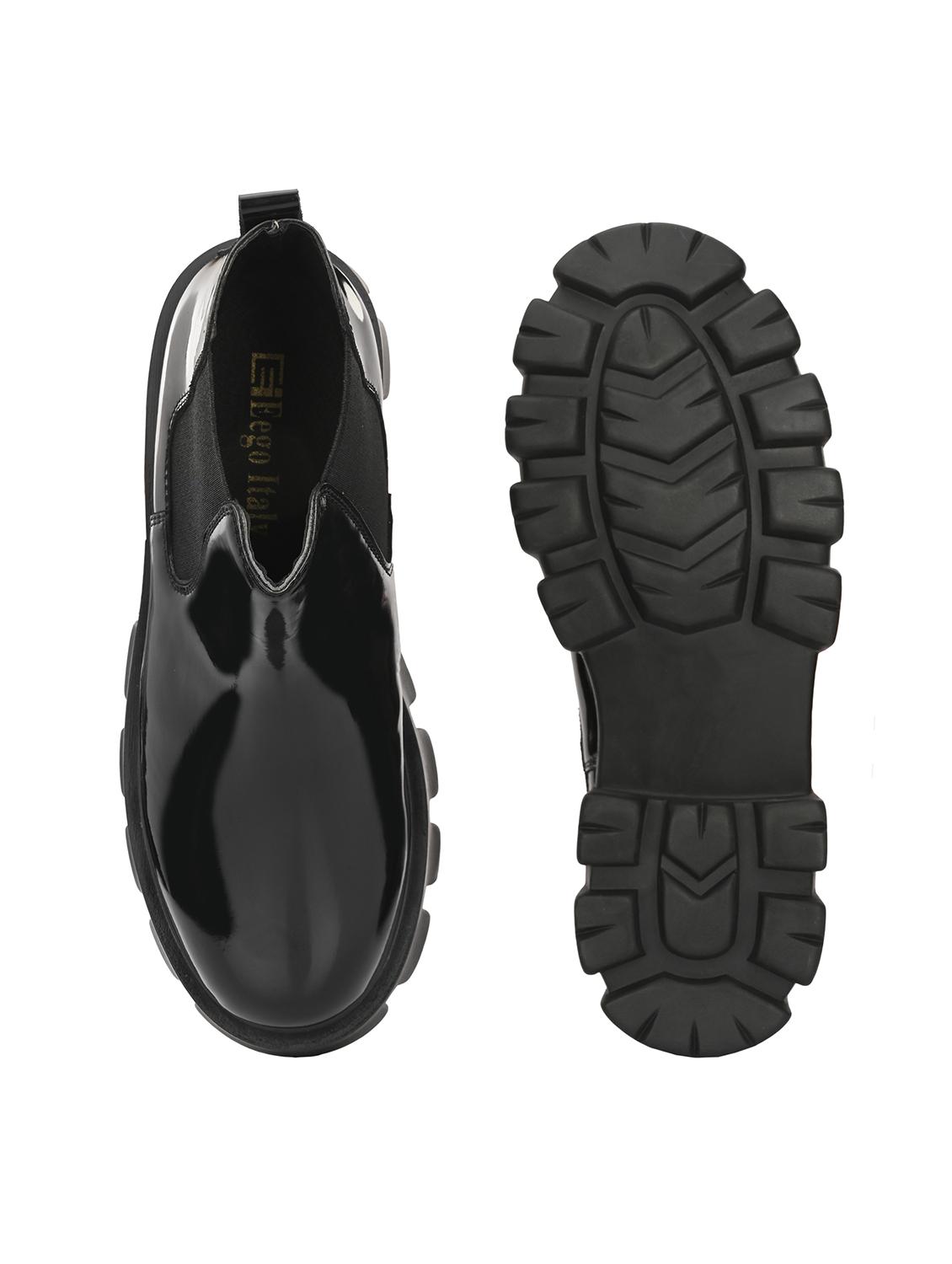 black synthetic slip on boot - 19947390 - Standard Image - 4