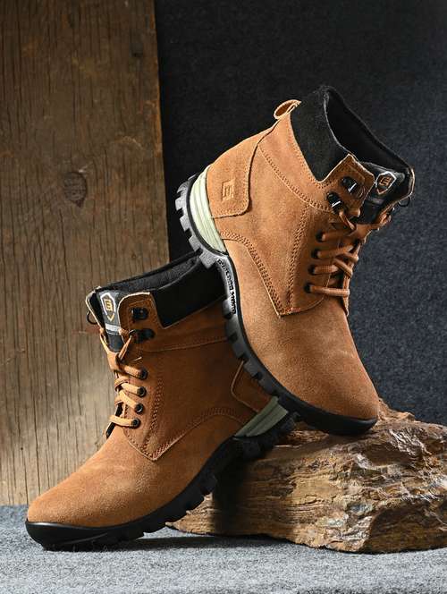 tan lace up high ankle boot - 19947395 -  Standard Image - 0