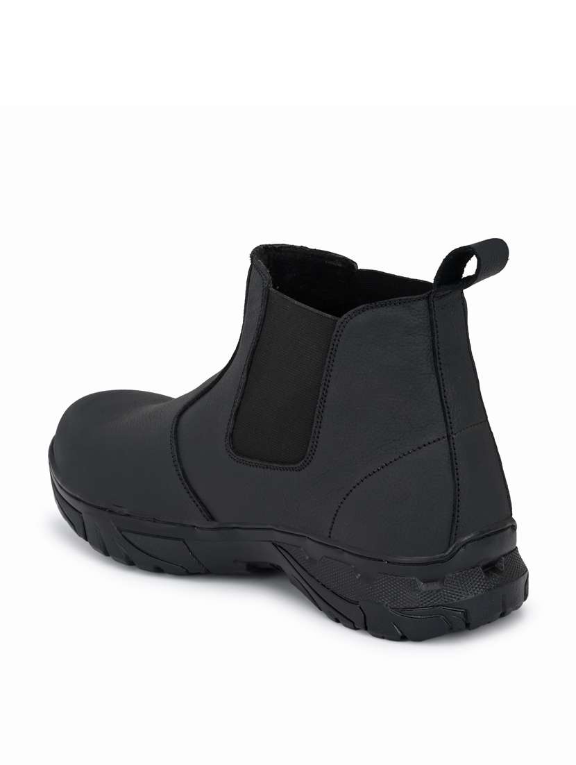 black slip on high ankle boot - 19947401 - Standard Image - 4