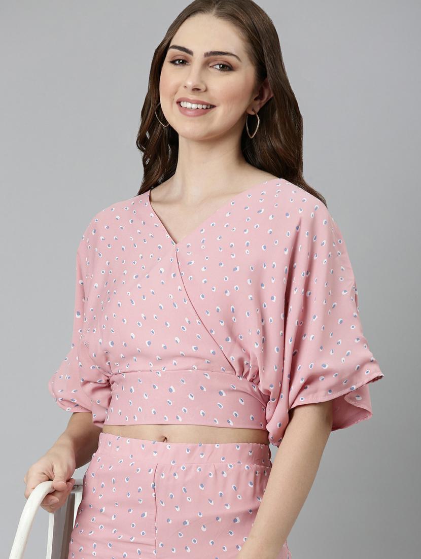 pink printed top and palazzos set - 19947671 - Standard Image - 4