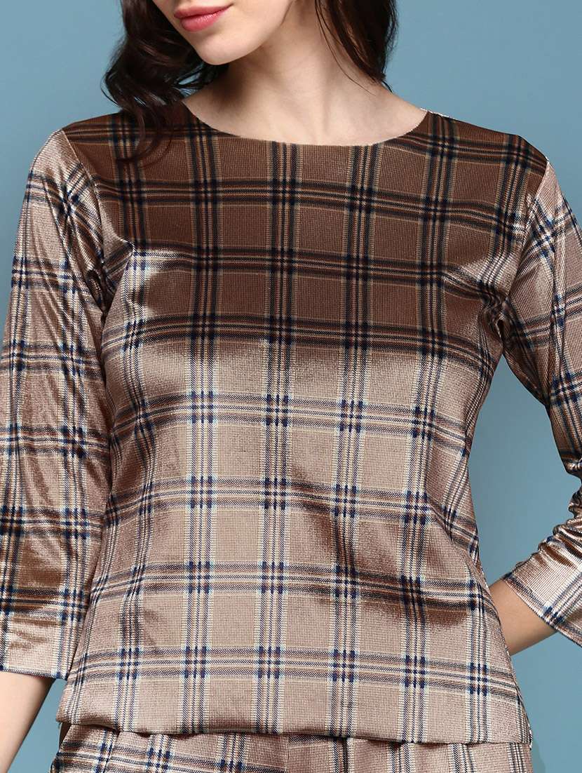 women checks print top and palazzo co-ords set - 19947678 - Standard Image - 6