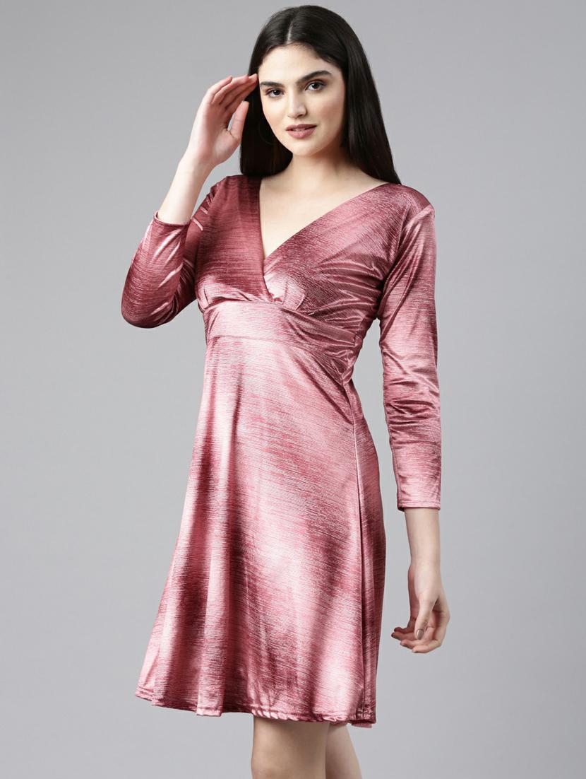 women's fit & flare self design dress - 19947702 - Standard Image - 1
