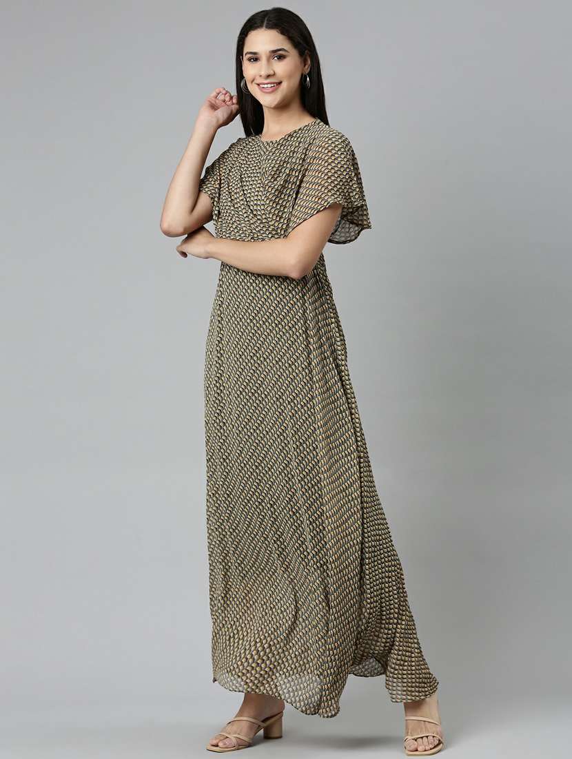 women's fit & flare micro print dress - 19947704 -  Standard Image - 1