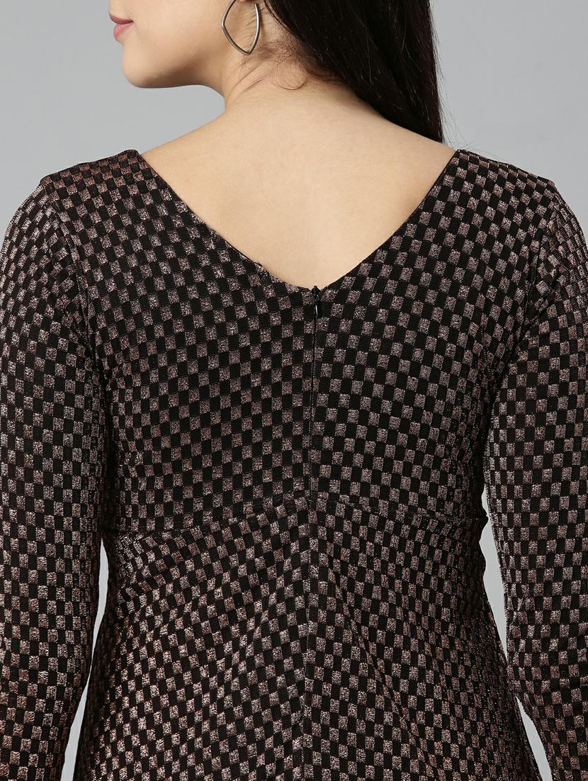 women's fit & flare geometric dress - 19947715 - Standard Image - 6