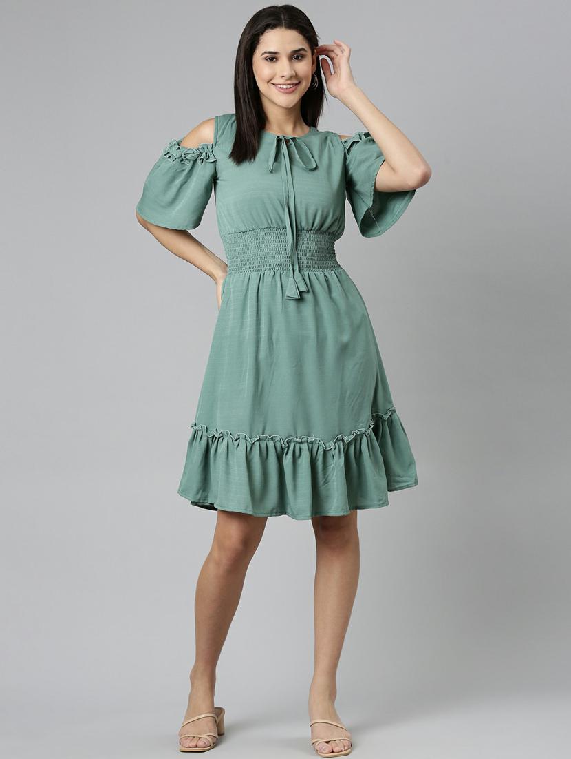 women's tiered dress solid dress - 19947720 - Standard Image - 4