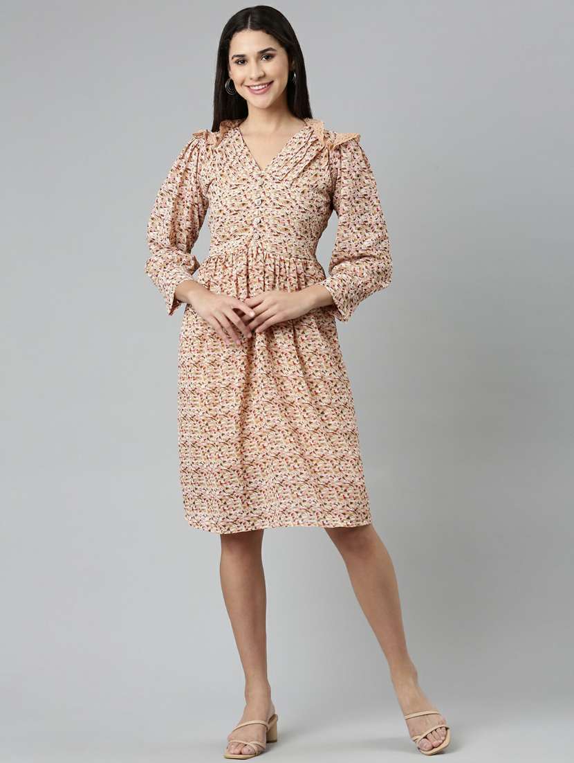 women's fit & flare checks dress - 19947727 - Zoom Image - 0