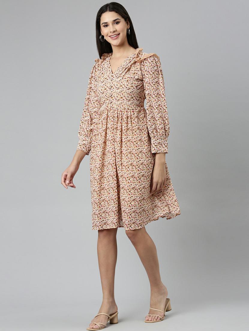 women's fit & flare checks dress - 19947727 - Standard Image - 1