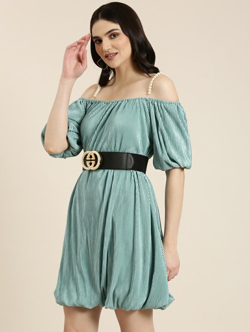 women's fit & flare solid dress - 19947741 -  Standard Image - 1