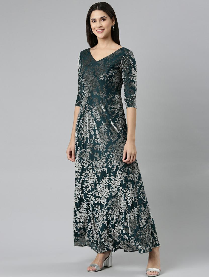 women's fit & flare printed dress - 19947774 -  Standard Image - 1