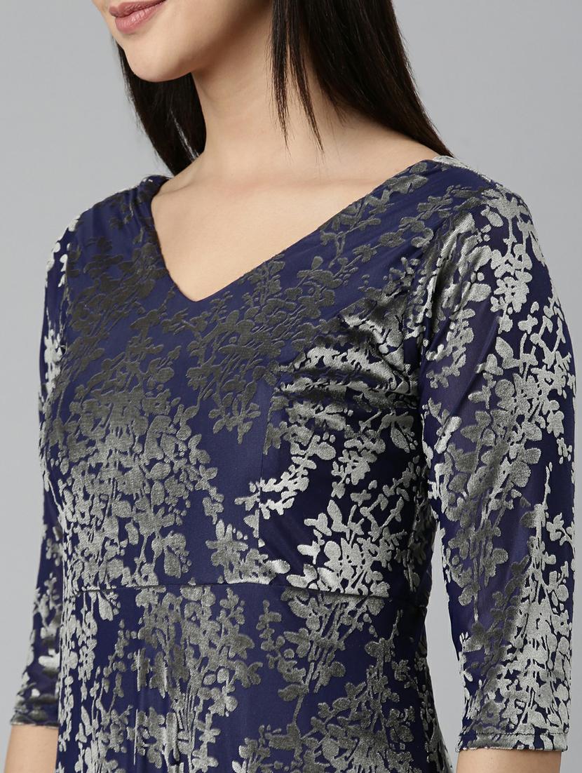 women's fit & flare printed dress - 19947775 - Standard Image - 6