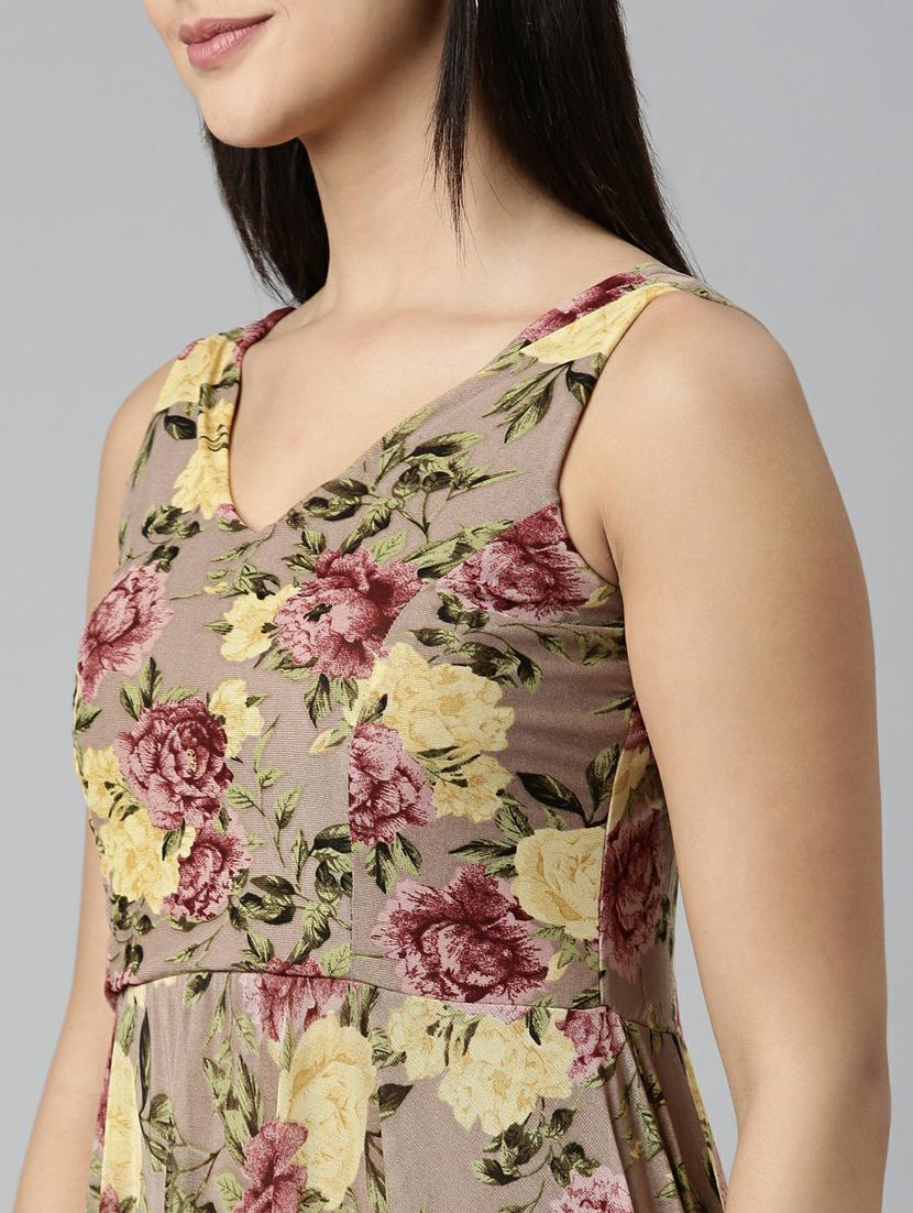 women's fit & flare floral dress - 19947781 - Standard Image - 6