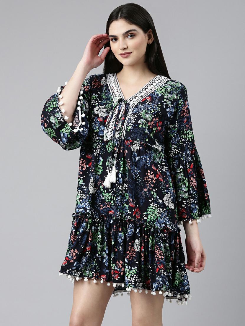 women's tiered dress floral dress - 19947794 - Standard Image - 1