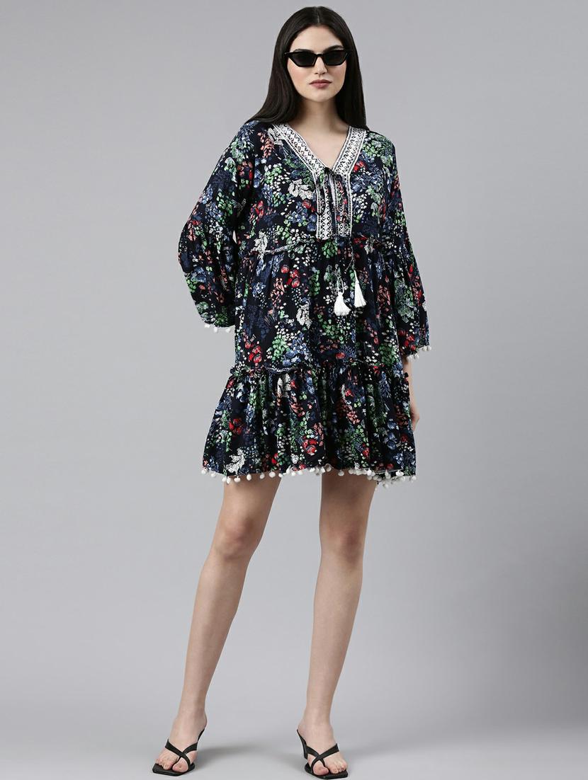 women's tiered dress floral dress - 19947794 - Standard Image - 4