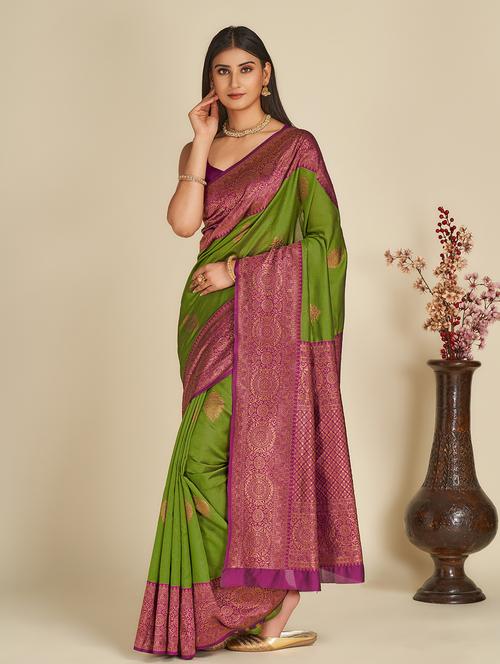 women's banarasi saree with blouse - 19947995 - Standard Image - 0