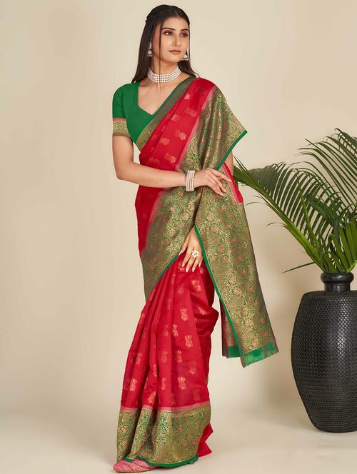 women's banarasi saree with blouse - 19948014 -  Standard Image - 0